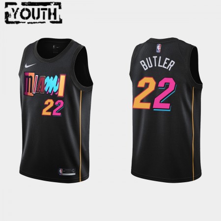 Maglia NBA Miami Heat Jimmy Butler 22 Nike 2021-22 City Edition Swingman - Bambino